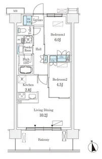スカイグランデ津田沼【10階】の間取り
