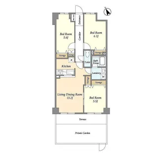 パークレジデンス市川【2階】の間取り