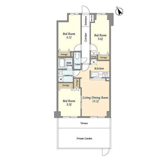 パークレジデンス市川【4階】の間取り
