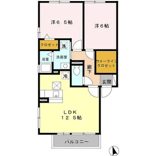 エクセルパーク B棟【1階】の間取り