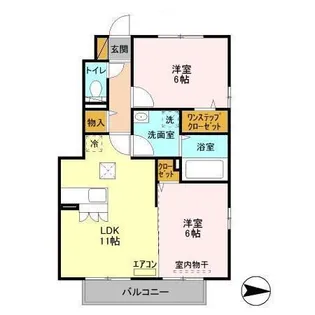 モダンコート クレシア【1階】の間取り