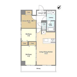 グランカーサ西葛西【3階】の間取り