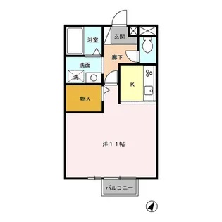 コーポジュネス【101号室】の間取り