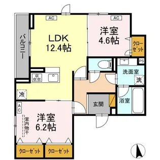 ラ・ペッシュ【2階】の間取り