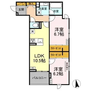 ラ・ペッシュ【2階】の間取り