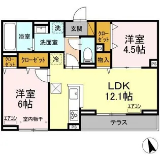 グランテージ海神F【1階】の間取り