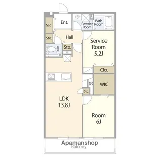 ルージェ・パウ【303号室】の間取り