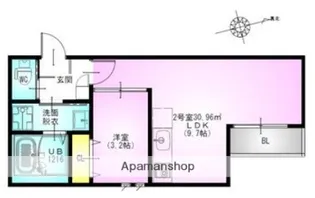 GRANDTIC 原木中山【1階】の間取り
