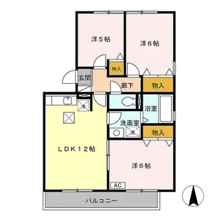 リビングタウン堀之内 A【1階】の間取り