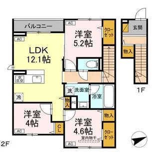 コンフォールヴィラージュ【2階】の間取り