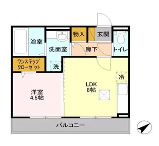 グラシューズ市川【3階】の間取り