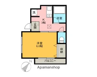 コーポ中山【102号室】の間取り