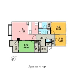 リズ市川平田【2階】の間取り