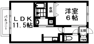 クレインコート 壱番館【1階】の間取り