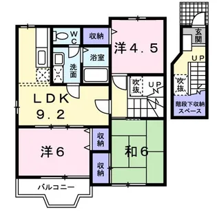 ルメール藤原Ⅱ番館【2階】の間取り