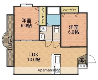 蔵屋マンション第一【1階】の間取り