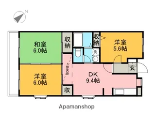 プランドール吉野【501.号室】の間取り