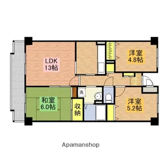 ベルレージュ船橋【3階】の間取り