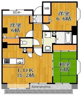 ラ・パラドール中山【4階】の間取り