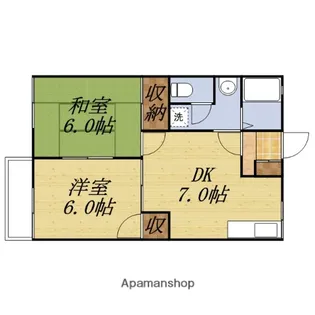 ガーデンハイツ海老原【2階】の間取り