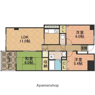 アークフィールズ市川【3階】の間取り