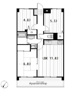 ケイエル市川【204号室】の間取り
