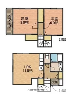 カーサプエンテ【102号室】の間取り