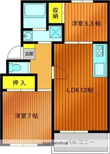 ファミール日之出A棟【1階】の間取り