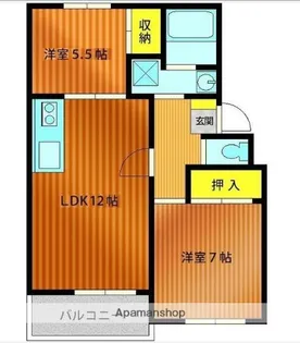 ファミール日之出A棟【102号室】の間取り