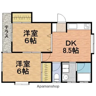 カーサTIKI鬼越【1階】の間取り