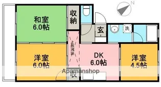 市川カトレアハイツあらい【1階】の間取り