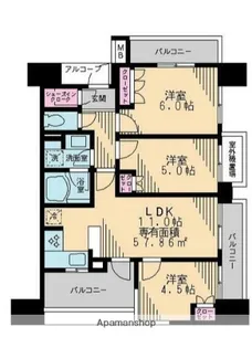 スカイグランデ船橋宮本【12階】の間取り