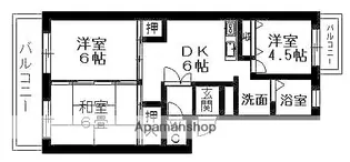市川グリーンタウン鈴(農協)【3階】の間取り