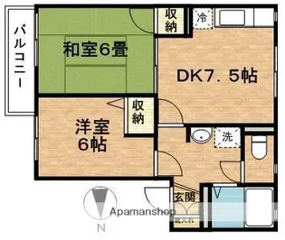 石橋ハイツC【203号室】の間取り