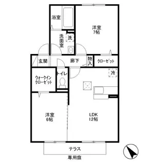サンフルール【1階】の間取り