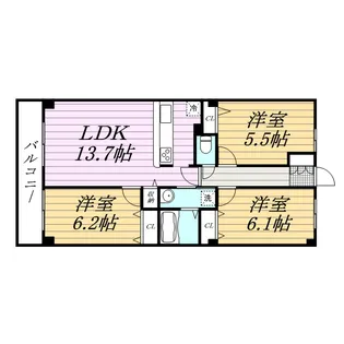 ベルサンモール【7階】の間取り