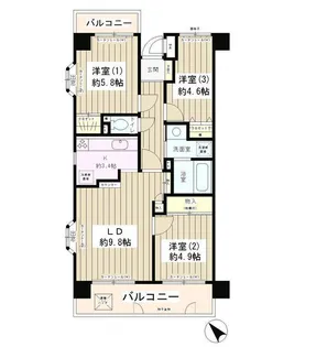 アポロハイツ【2階】の間取り