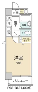 クオーレプロバンス南行徳Ⅱ【6階】の間取り