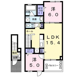 ジェルメ南葛西Ⅲ【2階】の間取り