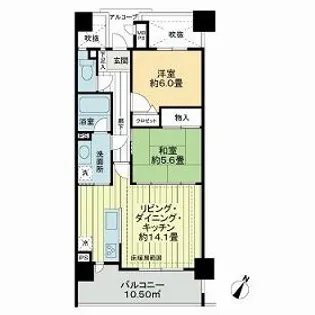 ライオンズプラザ本八幡【11階】の間取り