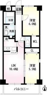 エグゼシャトー四番館【2階】の間取り
