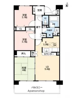 サニーフォレスト藤原弐番館【4階】の間取り