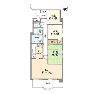 アーテイザン西船橋【5階】の間取り