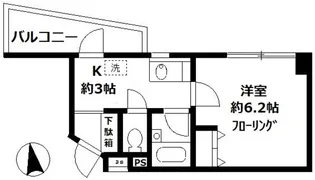 スクエア コート【201号室】の間取り
