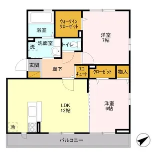 カーサ ニュアージュ【3階】の間取り