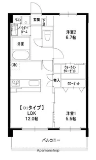 桜テラス【304号室号室】の間取り