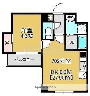 RIKAON船橋湊町【7階】の間取り