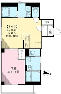 エアフォルク【303号室号室】の間取り