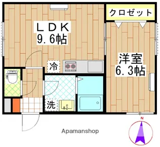 シャトームートン新船橋【1階】の間取り