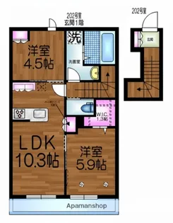 2LDKの間取り画像